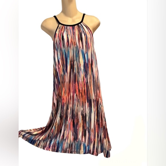Cynthia Rowley  Women’s Size Small Multicolor Halter Midi Dress Red Pink Blue - Picture 2 of 11